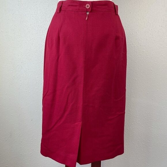 NWT Miss Pendleton Red Wool Midi Skirt Size 10 - Picture 5 of 8